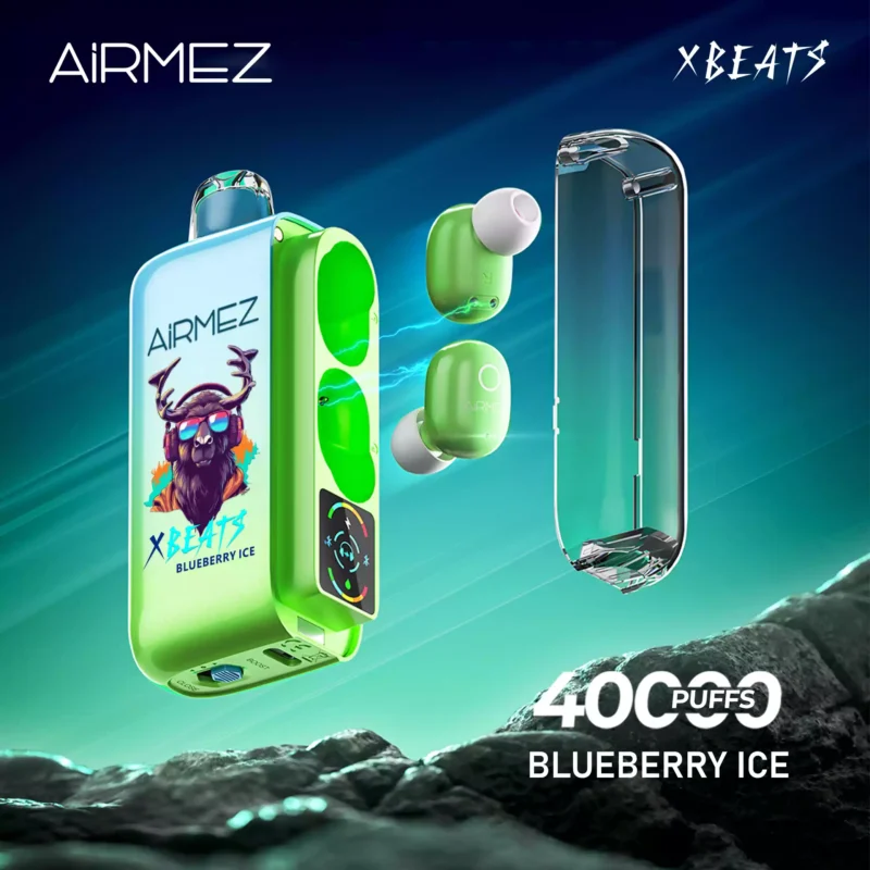 Stylo vape jetable Airmez Xbeats 40 000 bouffées de qualité supérieure avec bobine unique à double maille Airmez et batterie rechargeable disponible en plusieurs niveaux de saveurs (3)