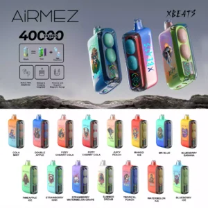Premium Airmez Xbeats 40000 Puffs Disposable Vape Pen with Airmez Unique Dual Mesh Coil and Rechargeable Battery Available in Multiple Flavors Levels (4)