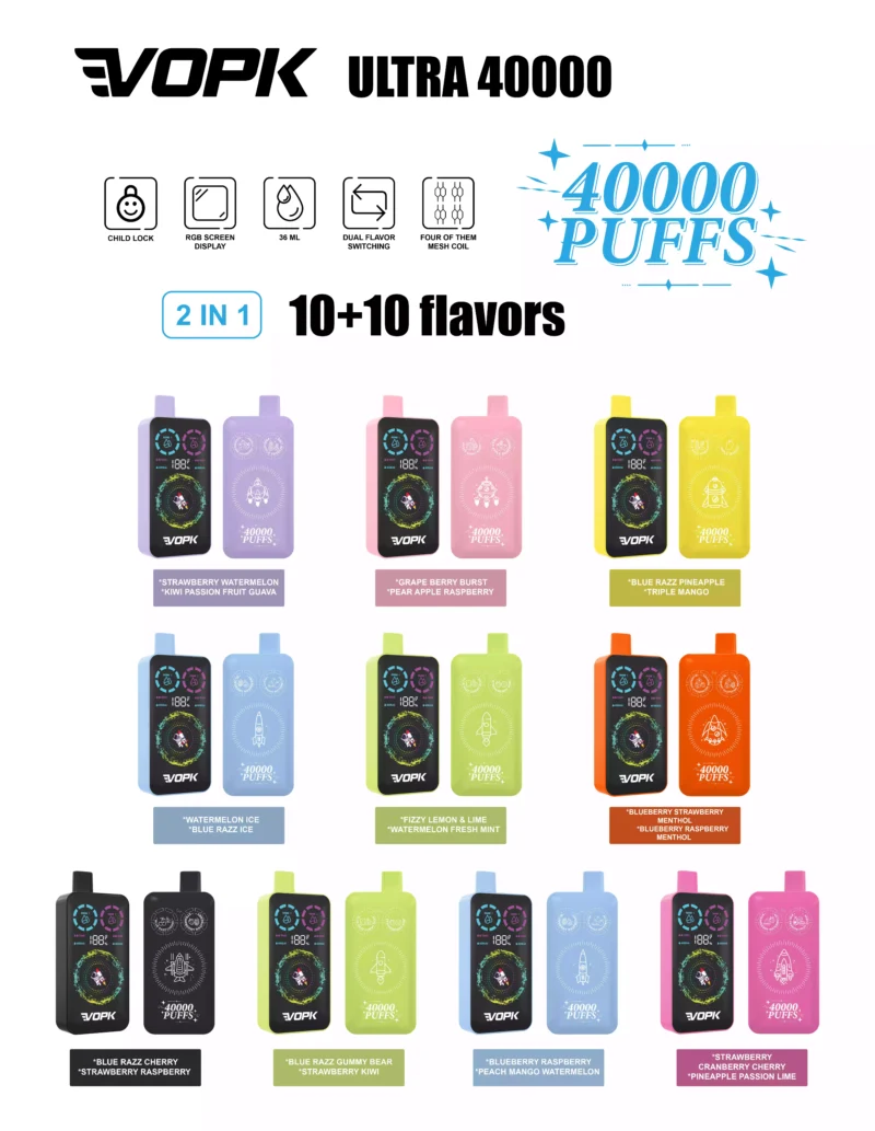 Quality VOPK ULTRA 40000 Puffs Disposable Vape with Mesh Coil Atomizer Core Material Wholesale Disposable Vape Direct from Factory (3)