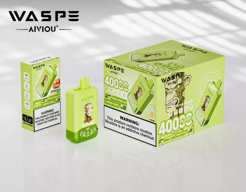 The Latest WASPE Double Flavor 40K Puff Disposable Vape With 0 2 5 Nicotine LED Display 850mAh Battery 36ml E Liquid And Type C Charging Wholesale Direct From Manufacturer 60