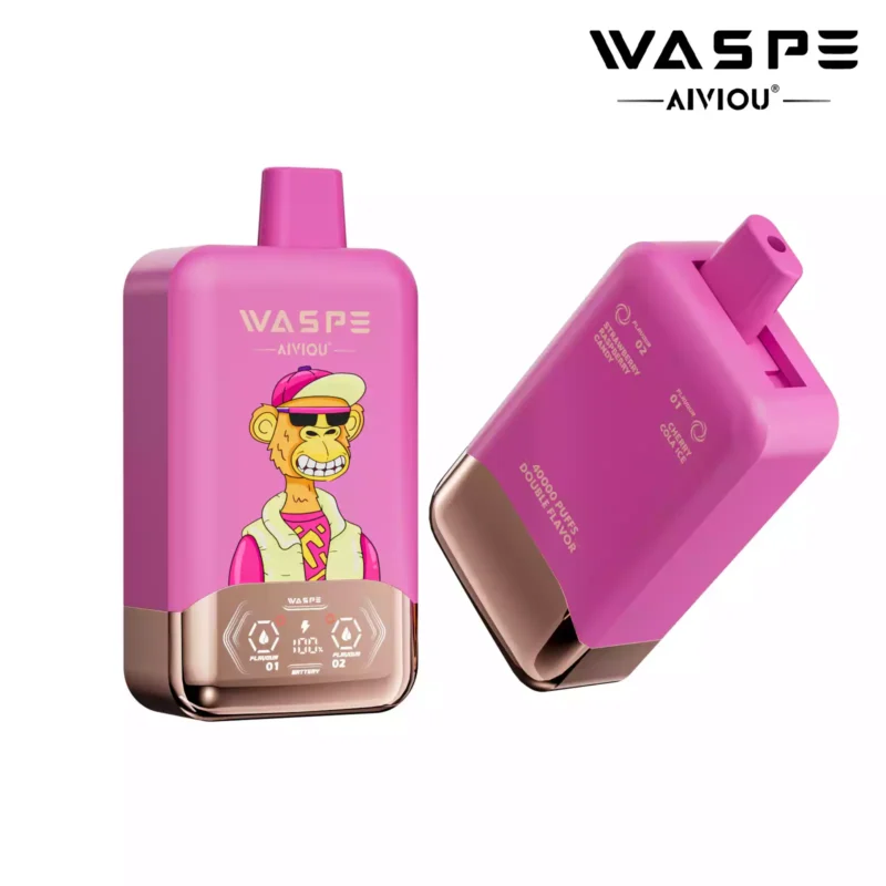 The Latest WASPE Double Flavor 40K Puff Disposable Vape With 0 2 5 Nicotine LED Display 850mAh Battery 36ml E Liquid And Type C Charging Wholesale Direct From Manufacturer 85