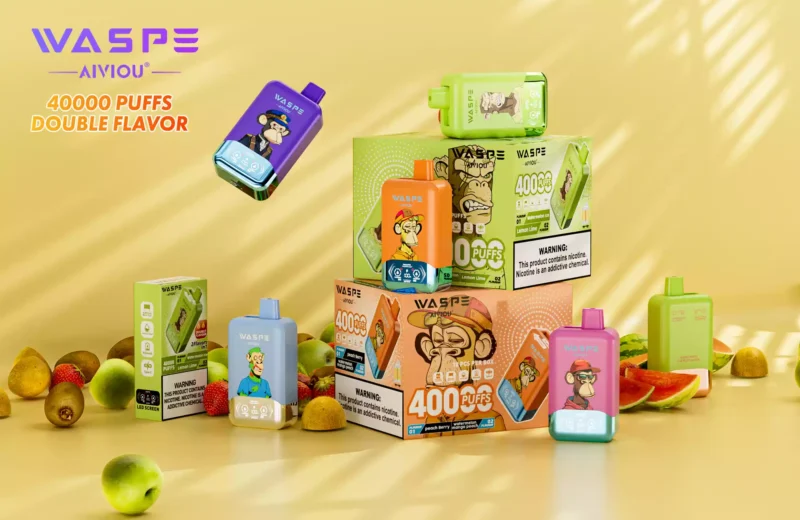 The Latest WASPE Double Flavor 40K Puff Disposable Vape With 0 2 5 Nicotine LED Display 850mAh Battery 36ml E Liquid And Type C Charging Wholesale Direct From Manufacturer 93