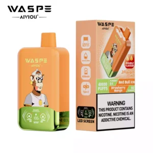 The Latest WASPE Double Flavor 40K Puff Disposable Vape With 0 2 5 Nicotine LED Display 850mAh Battery 36ml E Liquid And Type C Charging Wholesale Direct From Manufacturer 95