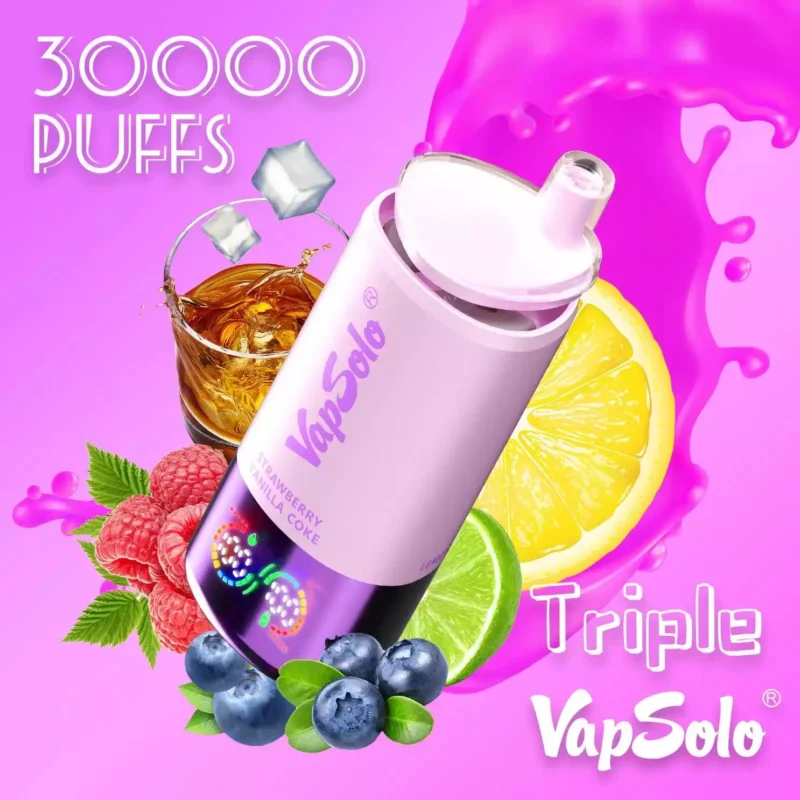 Vapsolo Triple 30K Puffs Disposable Vape with 650mAh Rechargeable Battery and Mesh Coil Now 8
