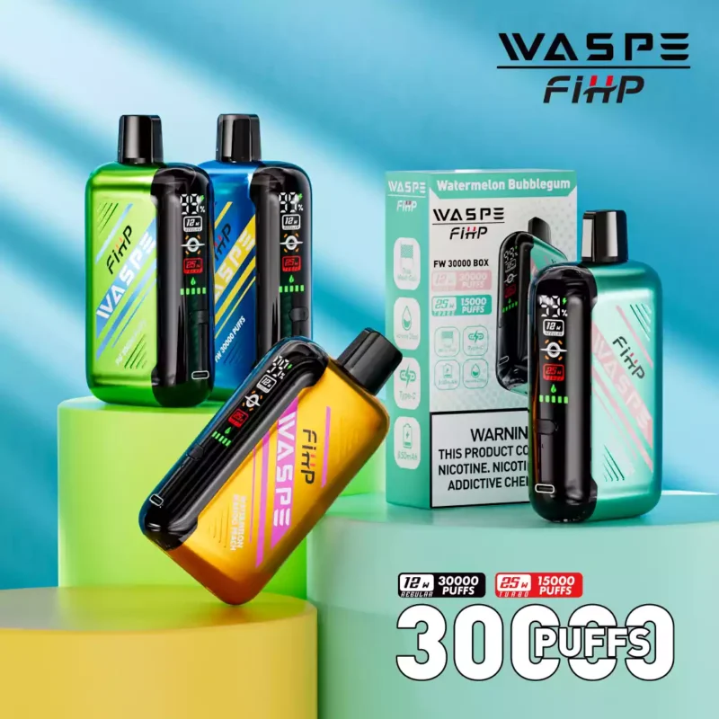 Wholesale WASPE FW 30000 Puffs Disposable Vape LED Display 850mAh Battery 28ml E-liquid and Adjustable Airflow with 0% 2% 5% Nicotine Available for Direct Purchase from Source Factory (13)